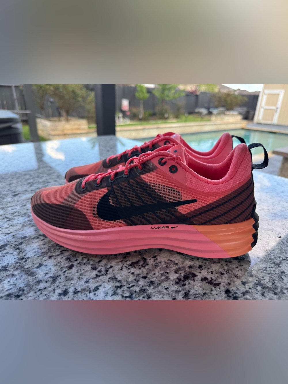 Nike Women's Lunar Running Shoes - Pink and Black